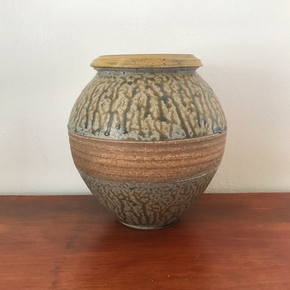 Vintage signed studio art pottery ceramic vase